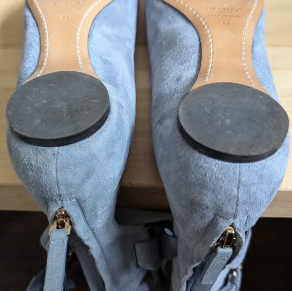Valentino Garavani Suede Ankle-Wrap Flats