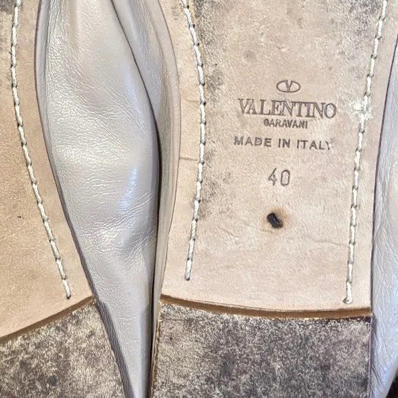 Valentino pale nude spiked ballet flats