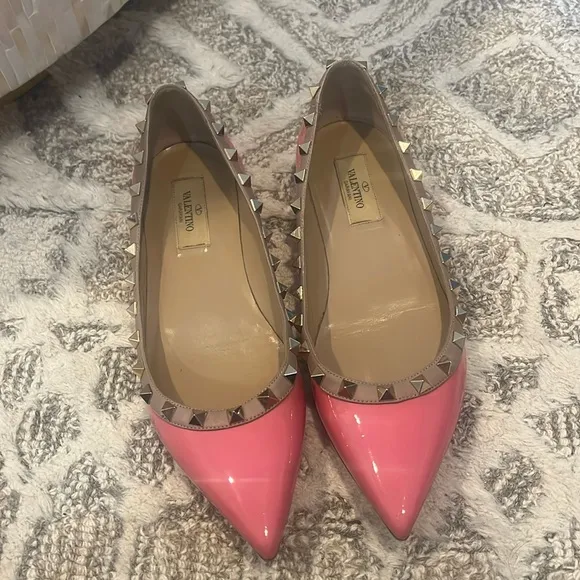Valentino Pink Rockstud Flats