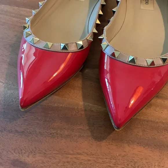 Valentino Rockstud patent ballet flats 37