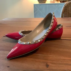 Valentino Rockstud patent ballet flats 37