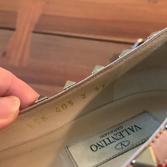 Valentino Rockstud patent ballet flats 37