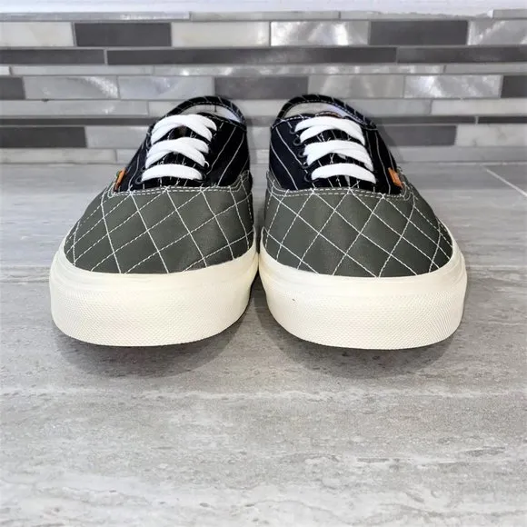 Vans Authentic Mixed Utility Pinstripe/Green/Black Sneakers Shoes Men Size 9.5