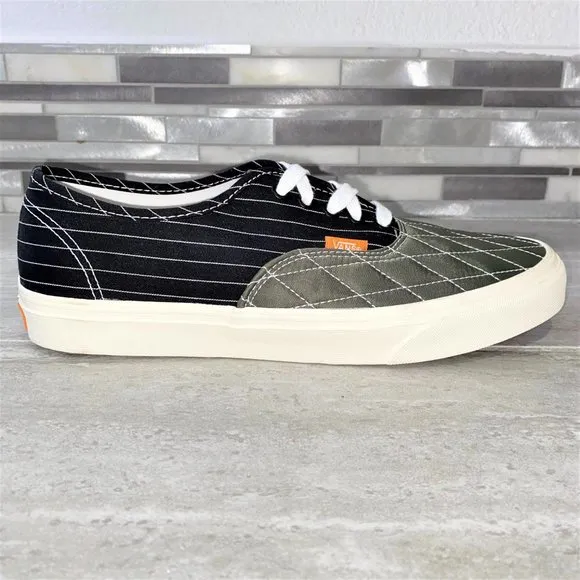 Vans Authentic Mixed Utility Pinstripe/Green/Black Sneakers Shoes Men Size 9.5