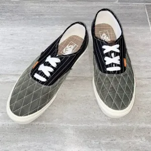 Vans Authentic Mixed Utility Pinstripe/Green/Black Sneakers Shoes Men Size 9.5