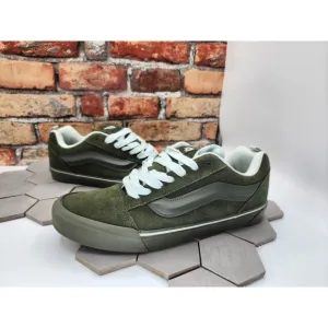 Vans Men's Knu Skool Utility Mono Olive Green Suede Skate Shoes size 13