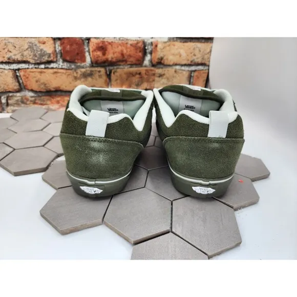 Vans Men's Knu Skool Utility Mono Olive Green Suede Skate Shoes size 13