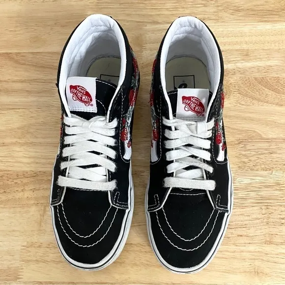Vans Old Skool Rose Thorns Mid Sneakers, Women’s Size 7