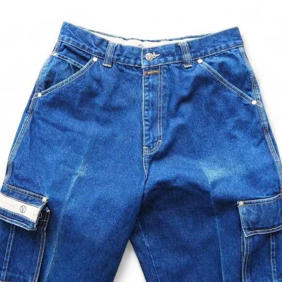 Varcity Vintage 90s Y2K Cargo Heavy Denim Hip Hop / Skate Baggy Jeans Men's 32
