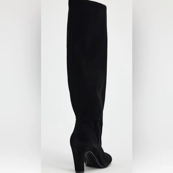 VELVET LOOK HEELED BOOTS