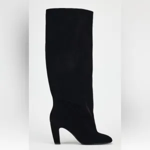 VELVET LOOK HEELED BOOTS
