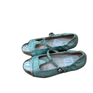 Venettini Girls' Mary Jane Flats Teal Silver Patent Leather Shoes Sz EU 29 US 12