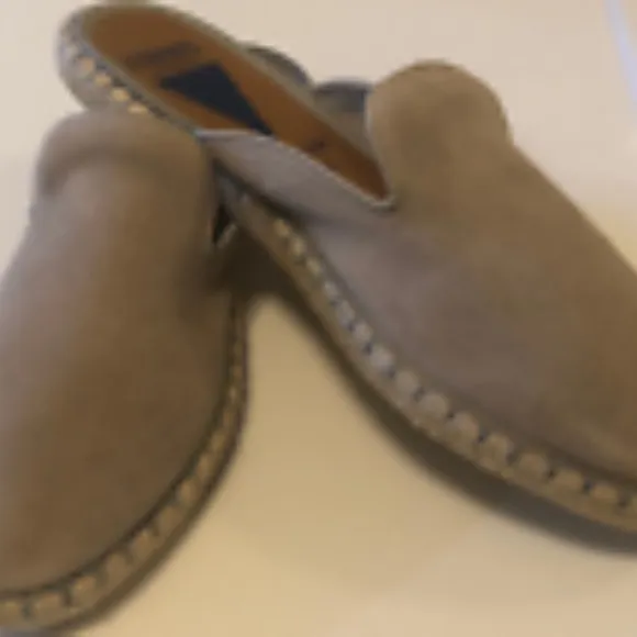 Verbenas Leather Suede Mule Espadrilles 41 NEW