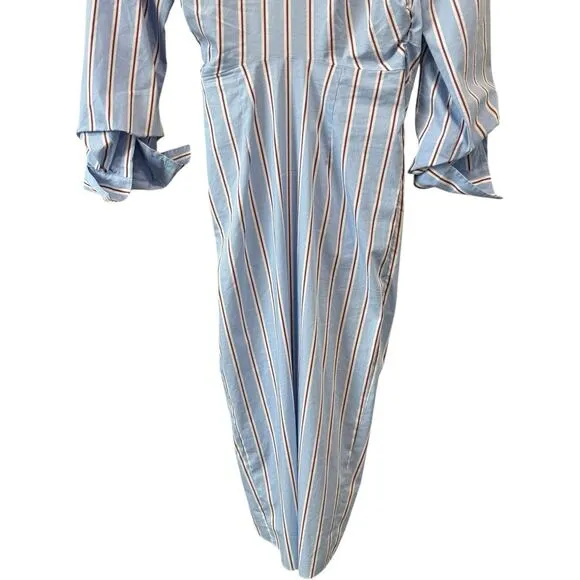 Veronica Beard Afton Striped Wrap Midi Dress Size 0