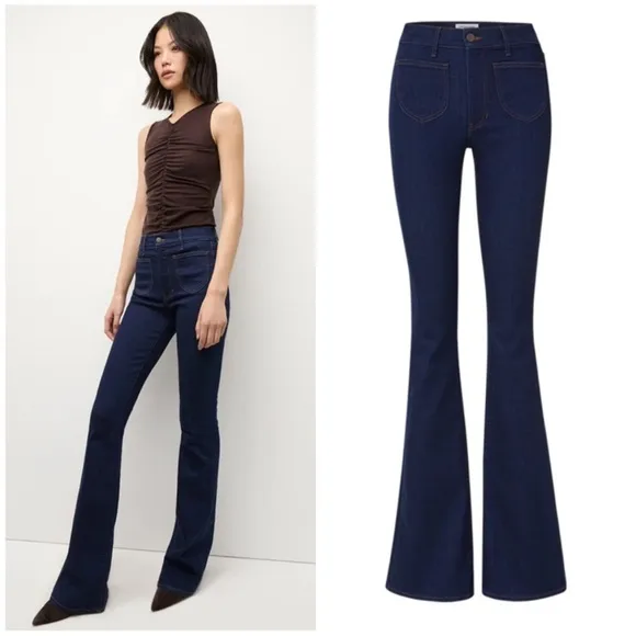 Veronica Beard Beverly patch pocket skinny flare jeans