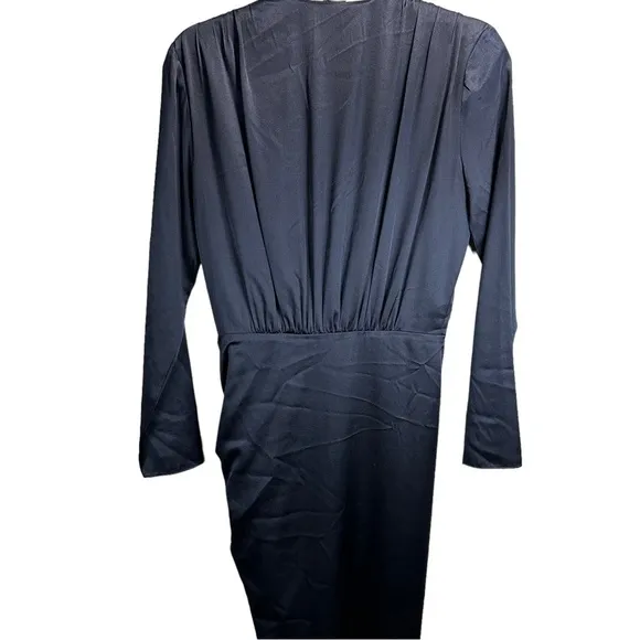 Veronica Beard Cameri Ruched Satin Midi Dress