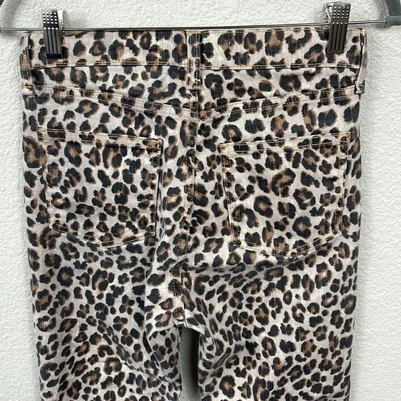 Veronica Beard Debbie Leopard Button Front Skinny Jean Animal Mob Wife Sz 26