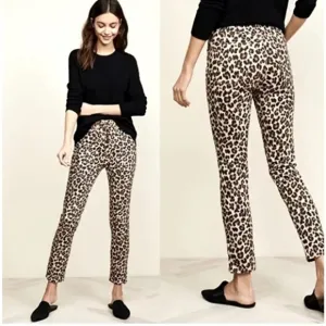 Veronica Beard Debbie Leopard Button Front Skinny Jean Animal Mob Wife Sz 26