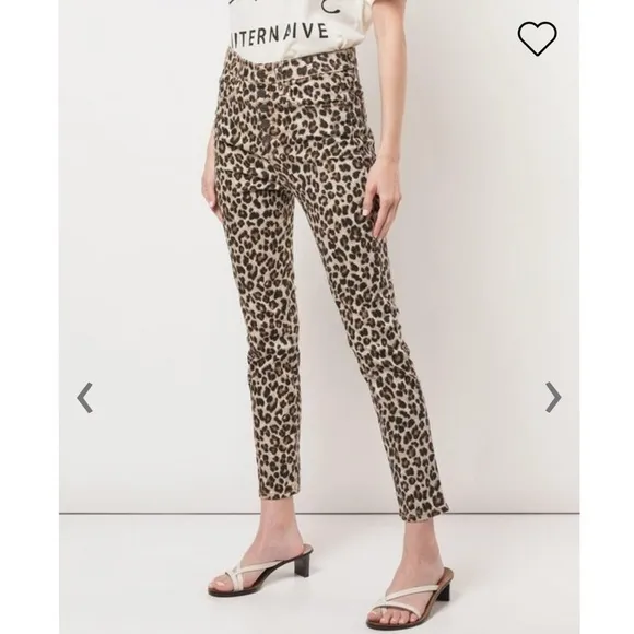 Veronica Beard Debbie Leopard Button Front Skinny Jean Animal Mob Wife Sz 26