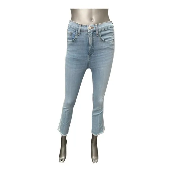 VERONICA BEARD JEANS CARLY 11” KICK FLARE SIZE 25 MADE IN USA RIBBON SIDE DETAIL