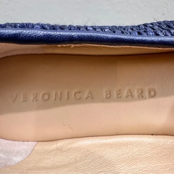 Veronica Beard Shoes Size 6.5 Loafers Woven Chain Navy Slip On Champlain