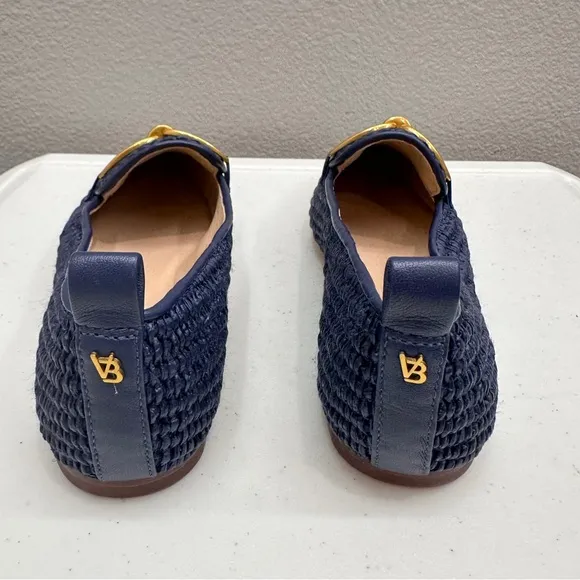 Veronica Beard Shoes Size 6.5 Loafers Woven Chain Navy Slip On Champlain