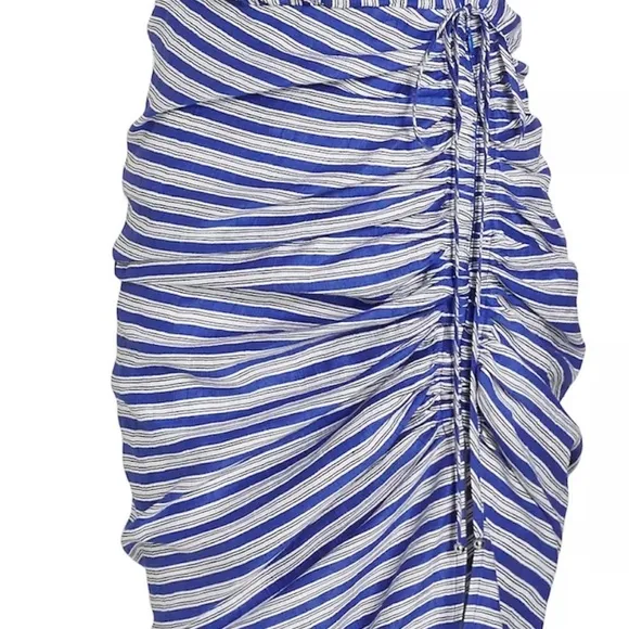 Veronica Beard Teagan Striped Wrap Midi Dress Size US6 in Cobalt Blue