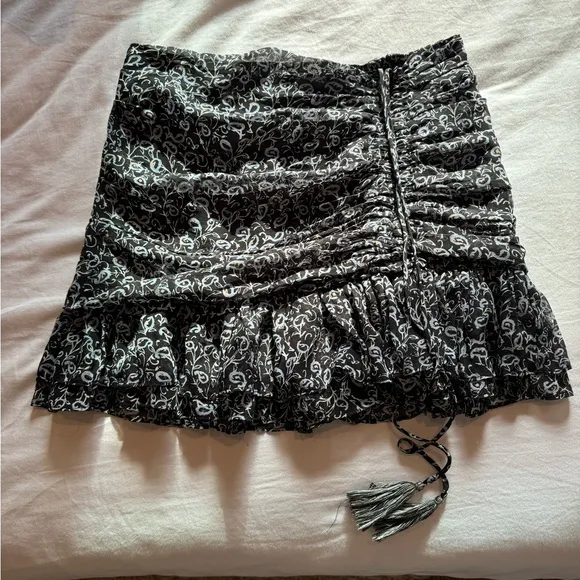 Veronica beard violet ruched mini skirt