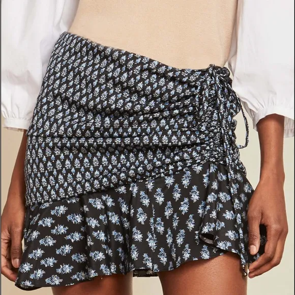 Veronica beard violet ruched mini skirt