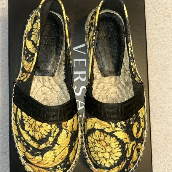 Versace kids Black and Yellow Espadrilles size 13