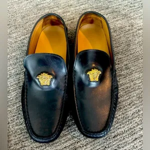 Versace Men's Medusa Head Leather Driving Loafers EU 46/13 US - worn once