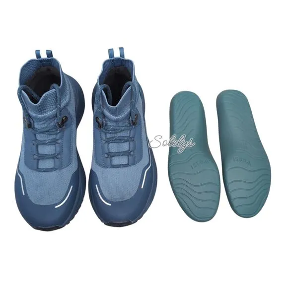 Vessi Stormburst High Top Twill Blue Ltd Edition Waterproof Sneaker Boot Mens 6