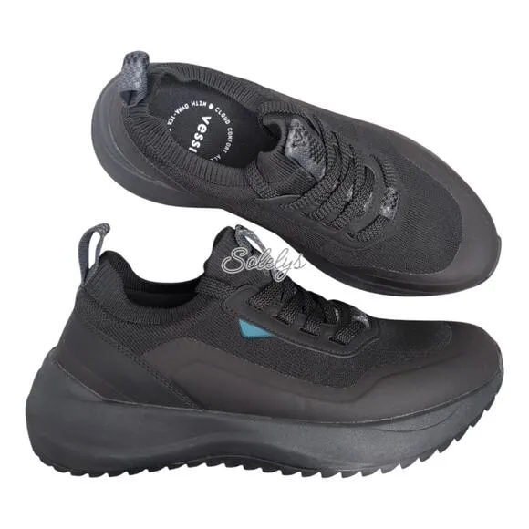 Vessi Stormburst Mens 7 Black Low Top Waterproof Dyma-Tex Knit Sneaker Boot