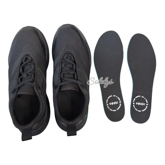 Vessi Tidal Black on Black Dyma-Tex Waterproof Vegan Lace Up Sneaker Womens 8.5