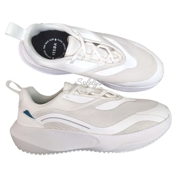Vessi Tidal Warm White Waterproof Dyma-Tex  Vegan Lace Up Sneaker Womens 9