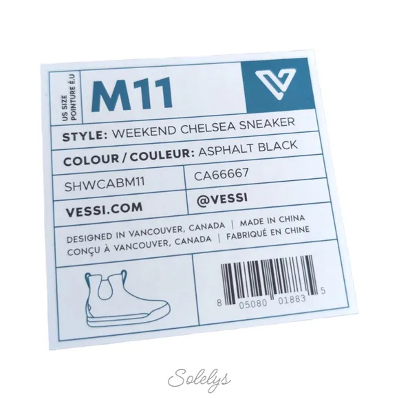 Vessi Weekend Chelsea Asphalt Black White  Waterproof Dyma-Tex Knit Boot Mens 11