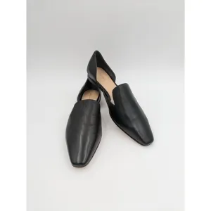 Via Spiga women's Allese black leather square toe d'Orsay loafers flats