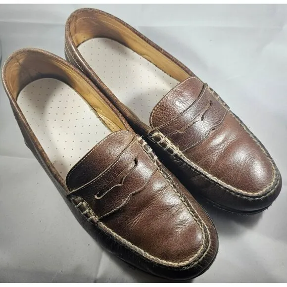 Vibram  Brown Leather  Loafers Men's Slip-On Size 12 M