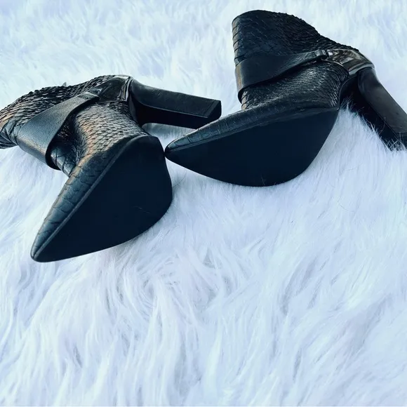 VIC MATIE Italian Leather Snakeskin High Heeled Boots