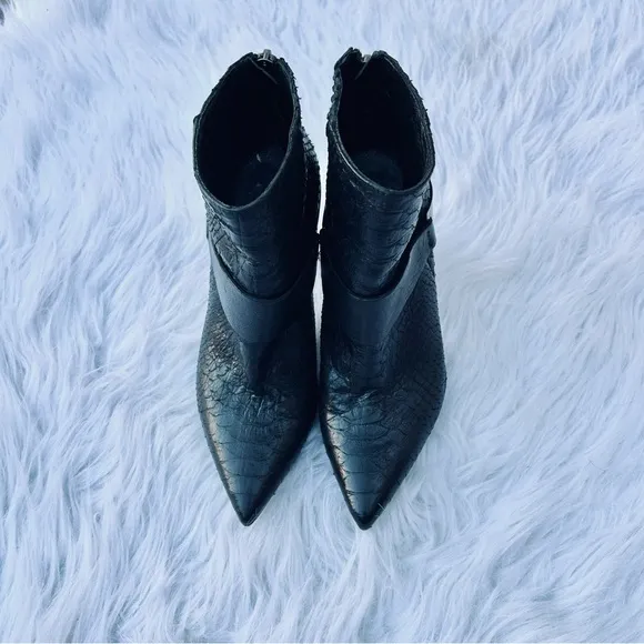 VIC MATIE Italian Leather Snakeskin High Heeled Boots