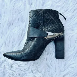 VIC MATIE Italian Leather Snakeskin High Heeled Boots