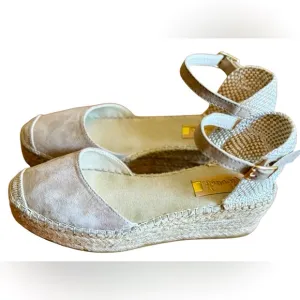 Vidorreta Women's Natural Espadrilles Textile Fibers Beige wedge Sandals size39