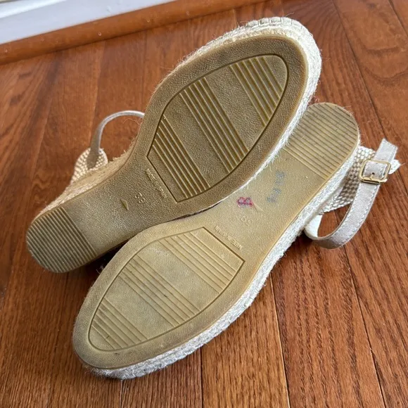 Vidorreta Women's Natural Espadrilles Textile Fibers Beige wedge Sandals size39