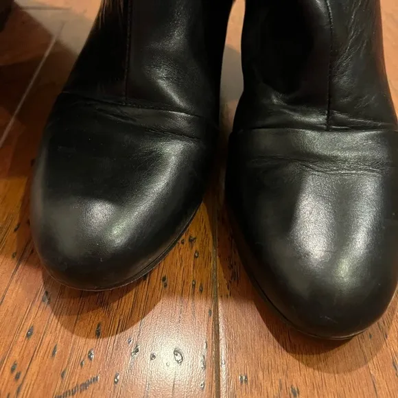 Vince-Black Leather Knee-High Boots