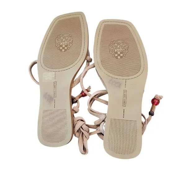 Vince Camuto Benni Sandal in True Suede Beige Size 10M New