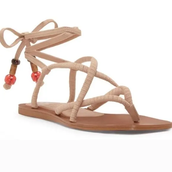 Vince Camuto Benni Sandal in True Suede Beige Size 10M New