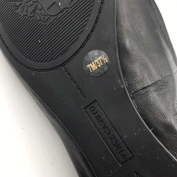 Vince Camuto Eryn Black Leather Ballet Flats