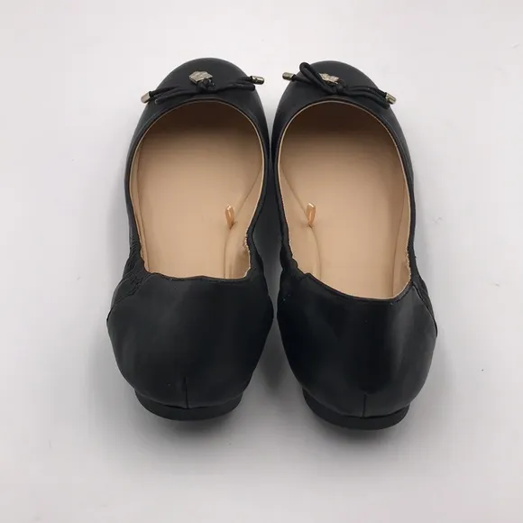 Vince Camuto Eryn Black Leather Ballet Flats