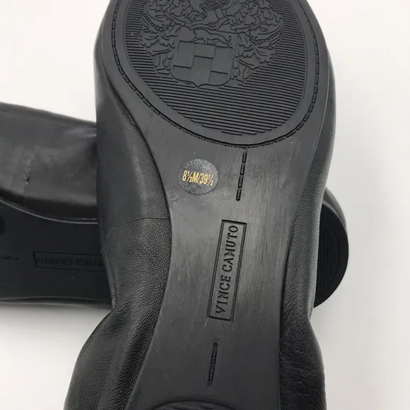 Vince Camuto Eryn Black Leather Ballet Flats
