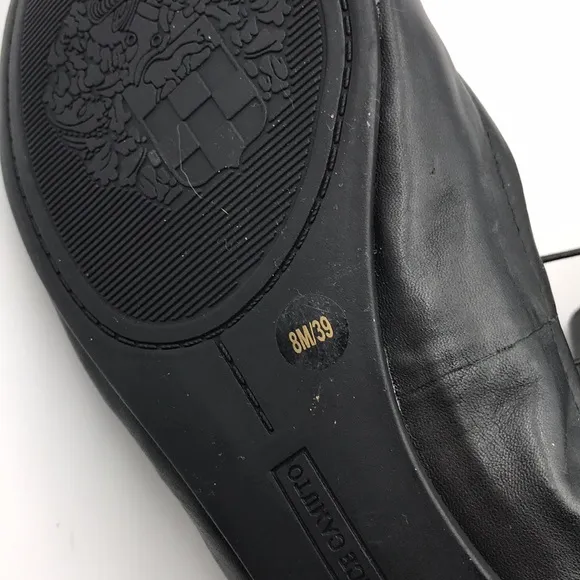 Vince Camuto Eryn Black Leather Ballet Flats